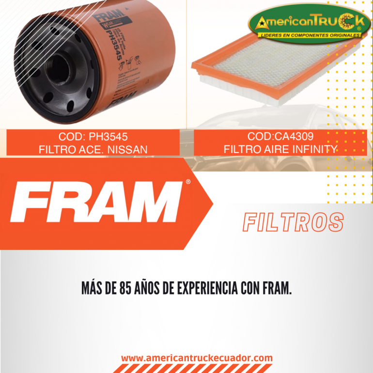 Encuentra filtros FRAM en AmericanTruck